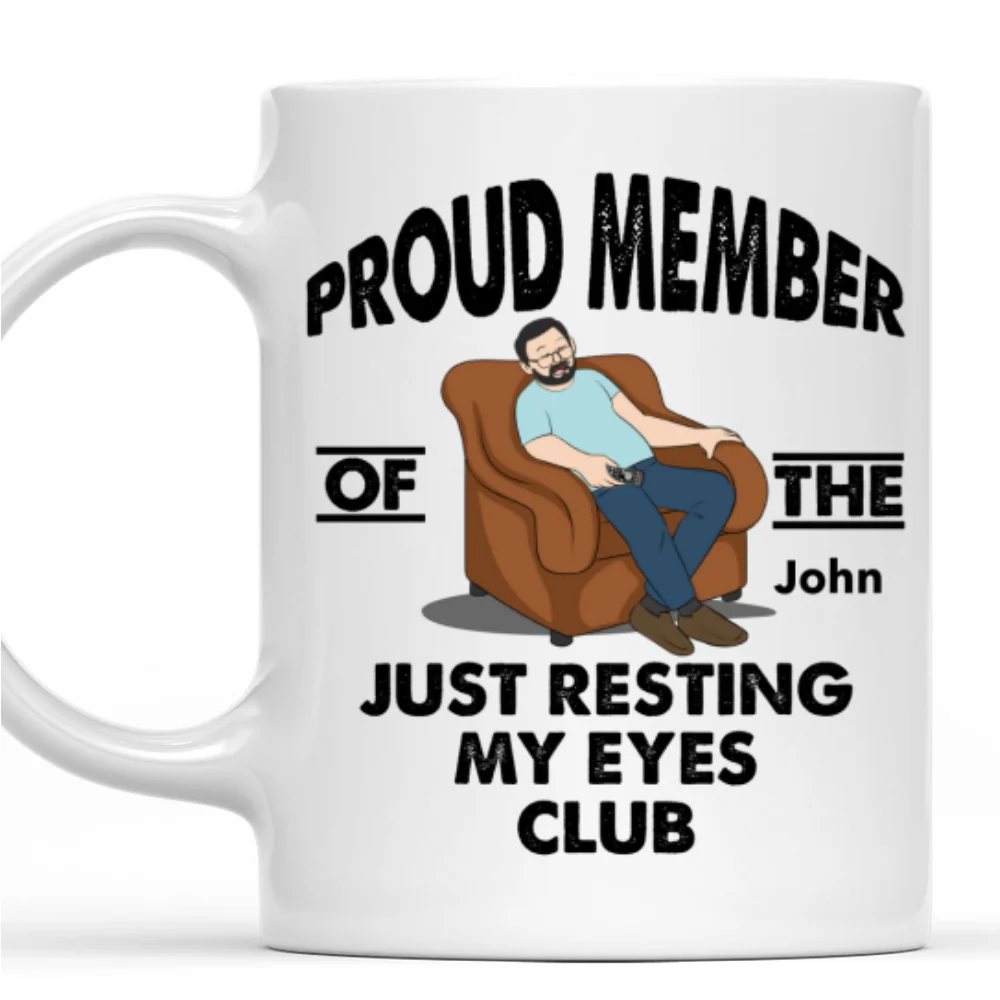 Taking A Quick Eye Break - Personalized Custom Coffee Mug - Image 7