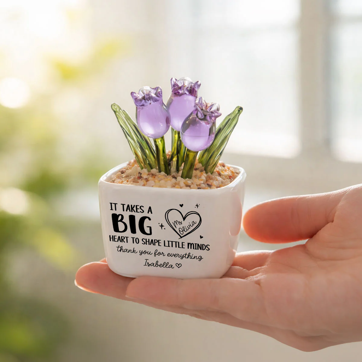 Teachers Make Dreams Bloom - Personalized Custom Glass Everlasting Tulips - Image 5