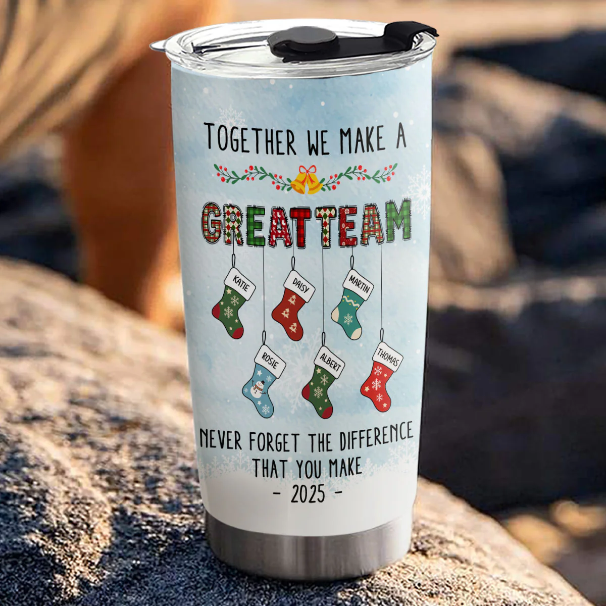 Teamwork Makes The Dream Work - Personalized Custom Tumbler - Image 3