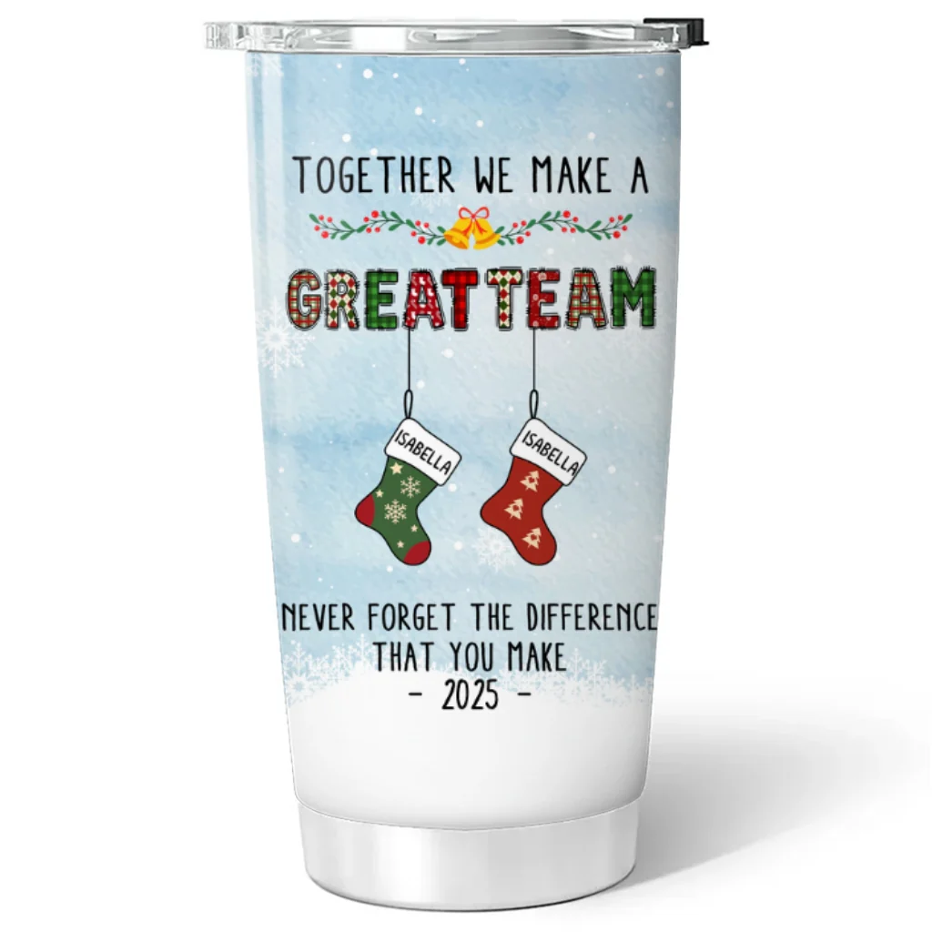 Teamwork Makes The Dream Work - Personalized Custom Tumbler - Image 5