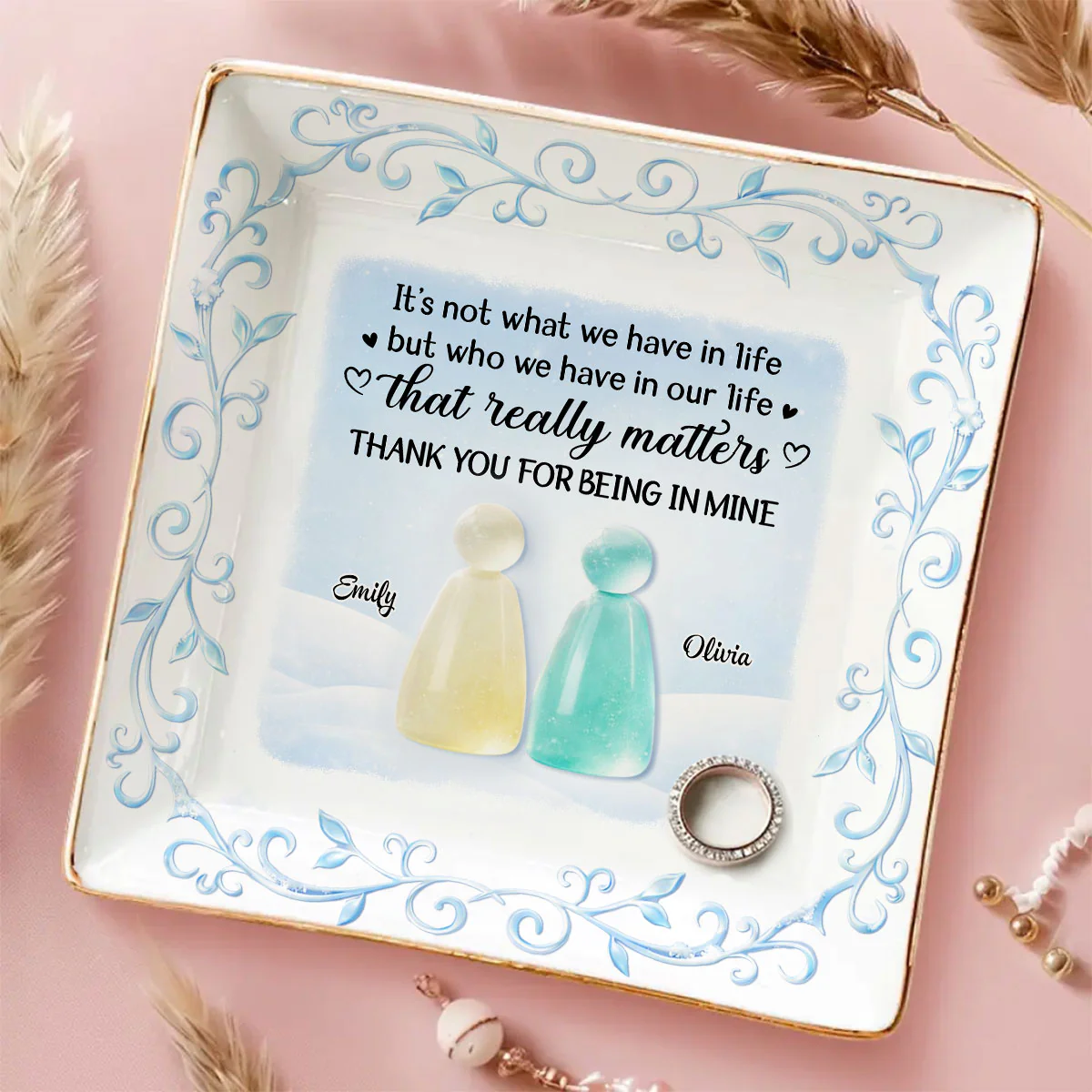 Thank For Being In Mine - Personalized Custom Jewelry Dish - Image 5