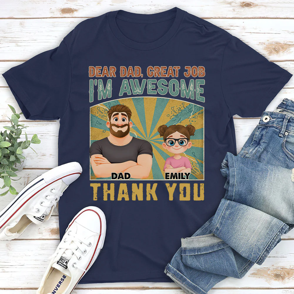 Thank You Best Dad Stylized - Personalized Custom Shirt - Image 2