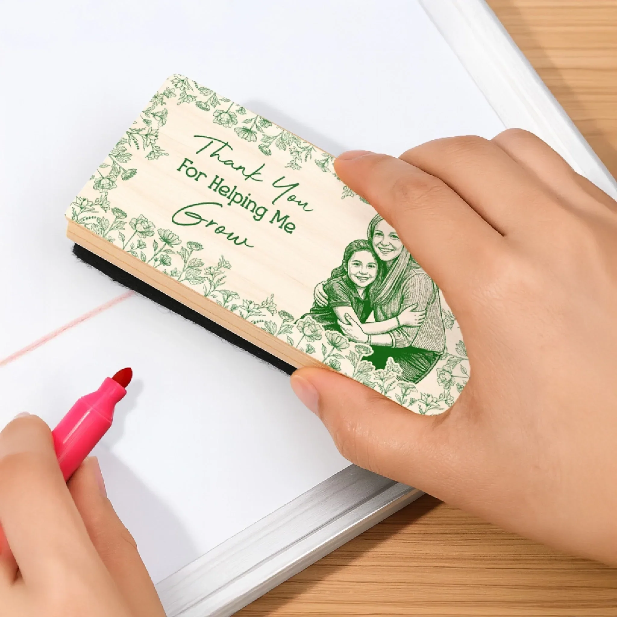 Thank You For Helping Me 2 - Personalized Custom Whiteboard Eraser - Image 2