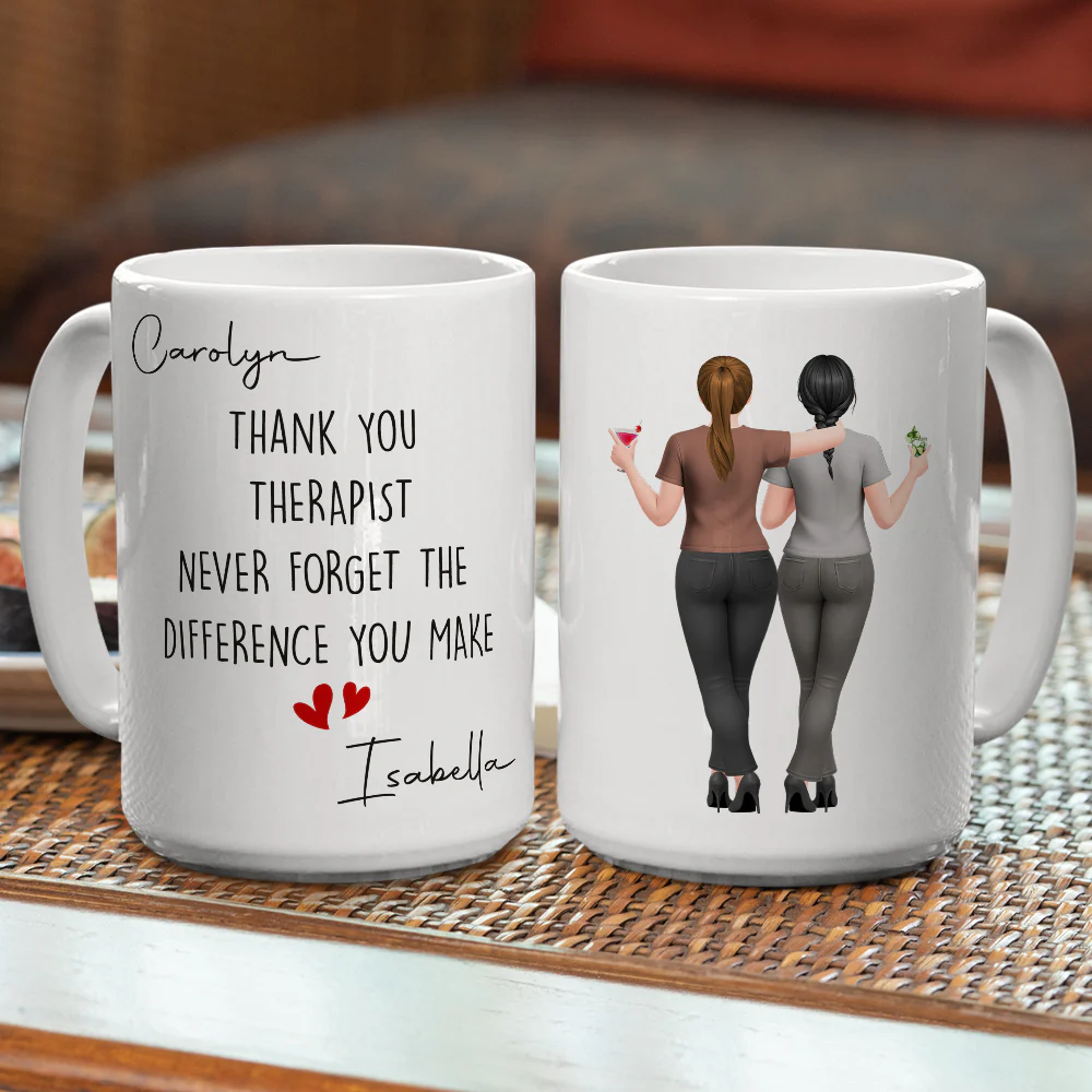 Thank You Therapist - Personalized Custom Coffee Mug - Image 5