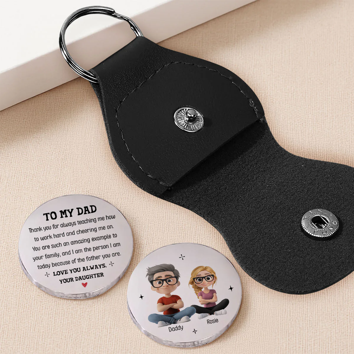 Thanks Dad For Teaching Me - Personalized Custom Pocket Hug - Image 2