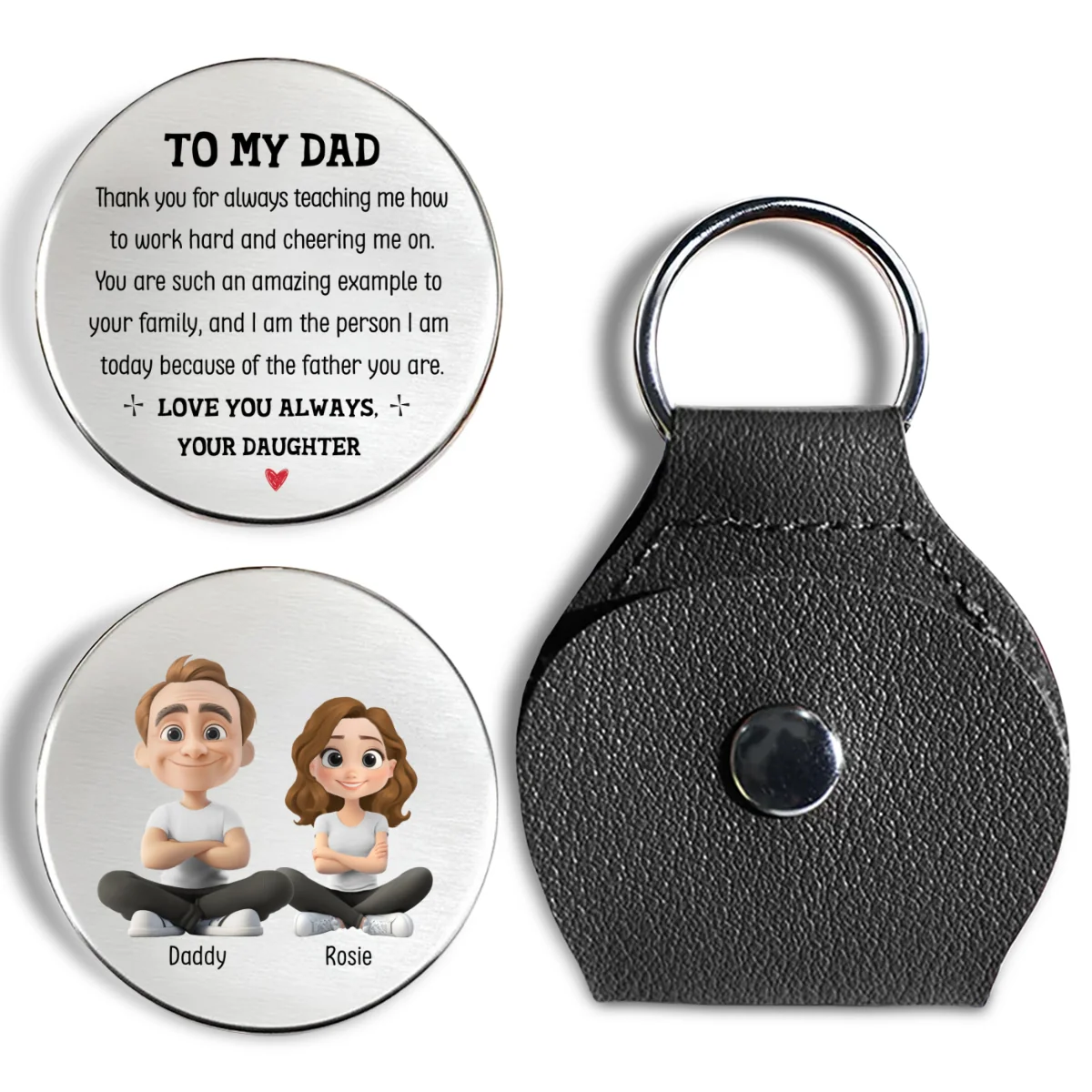 Thanks Dad For Teaching Me - Personalized Custom Pocket Hug - Image 7