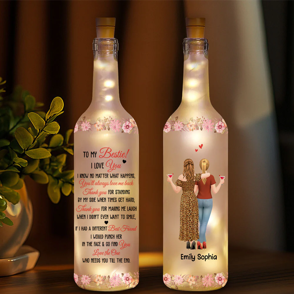 Thanks For Always Standing By My Side - Personalized Custom Bottle Lamp