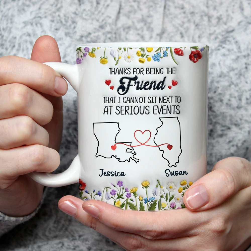 Thanks For Being My Friend - Personalized Custom 3D Inflated Effect Mug - Image 3
