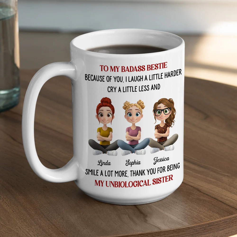 Thanks For My Unbiological Sister - Personalized Custom Coffee Mug - Image 2