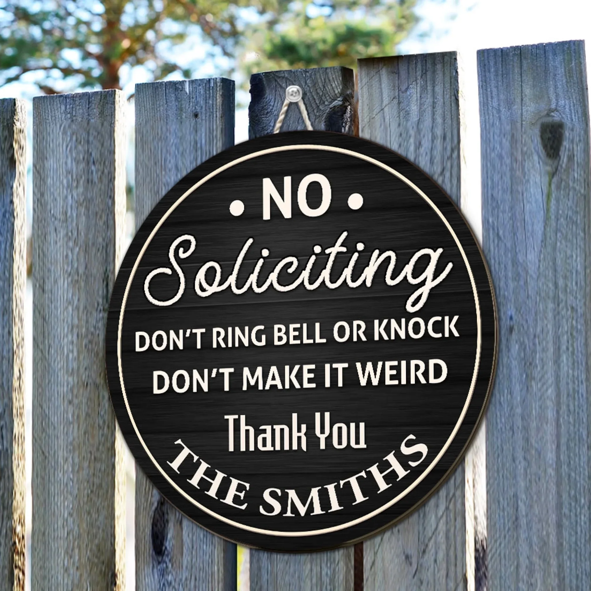 Thanks For Not Knocking - Personalized Custom Wood Sign - Image 2
