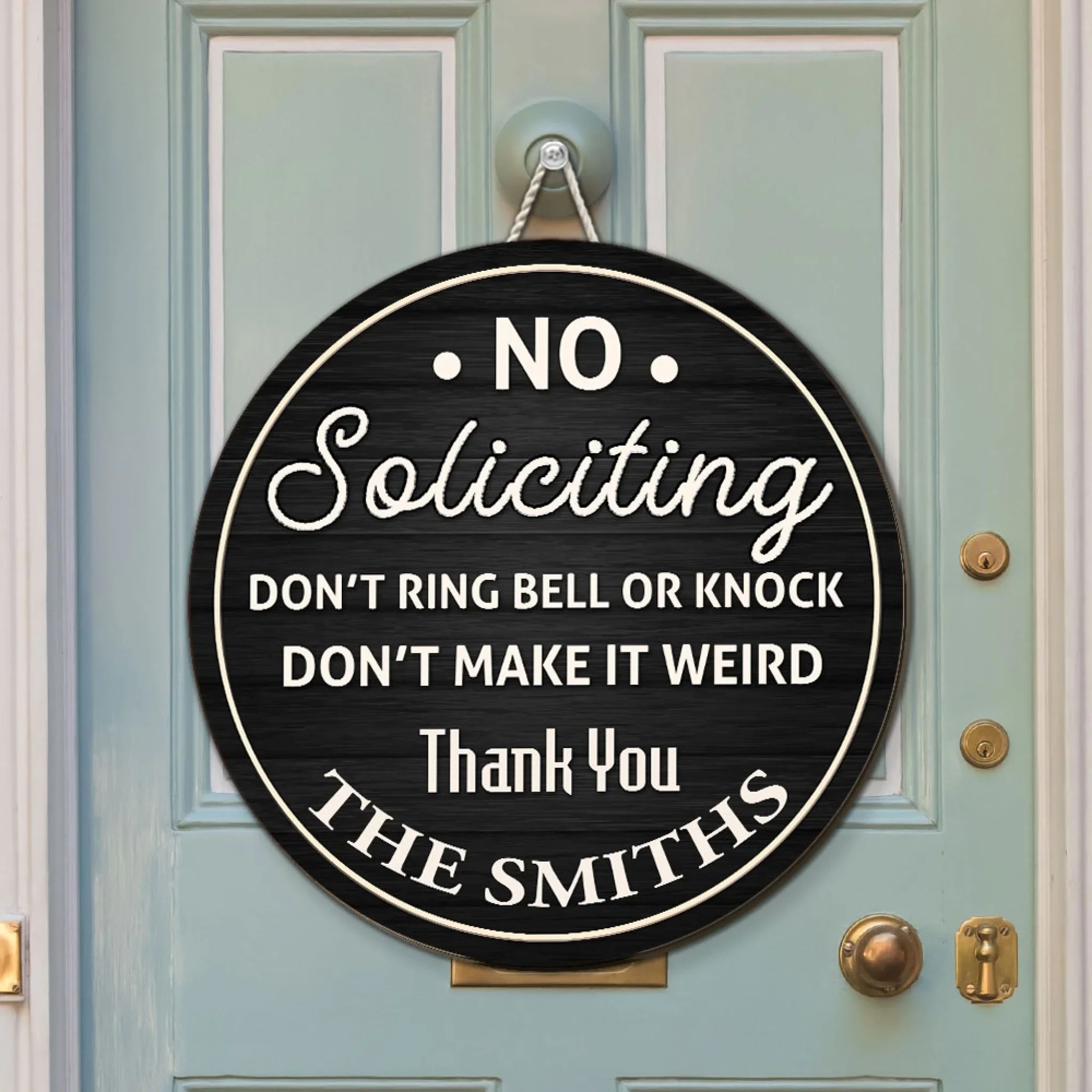 Thanks For Not Knocking - Personalized Custom Wood Sign - Image 3