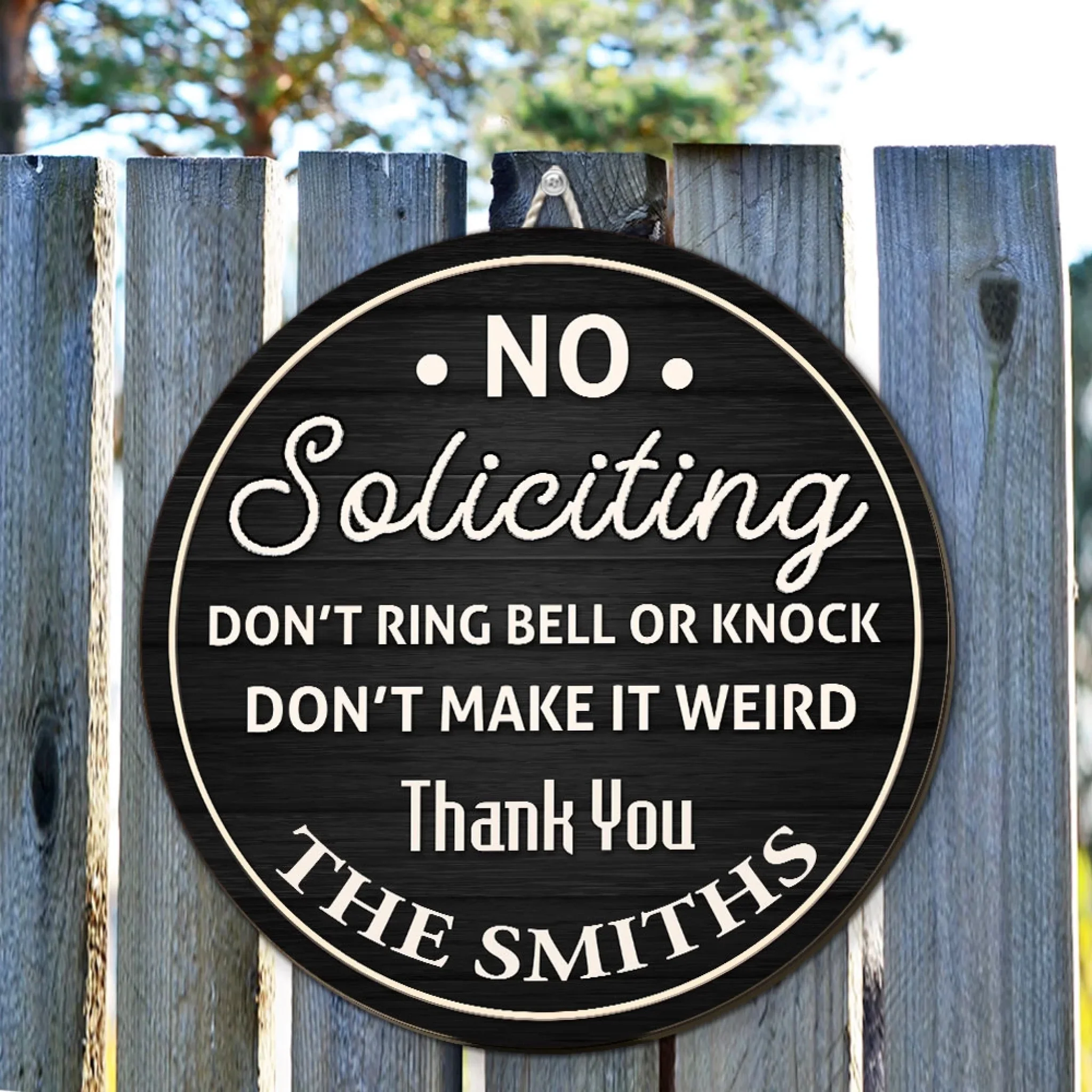Thanks For Not Knocking - Personalized Custom Wood Sign - Image 4
