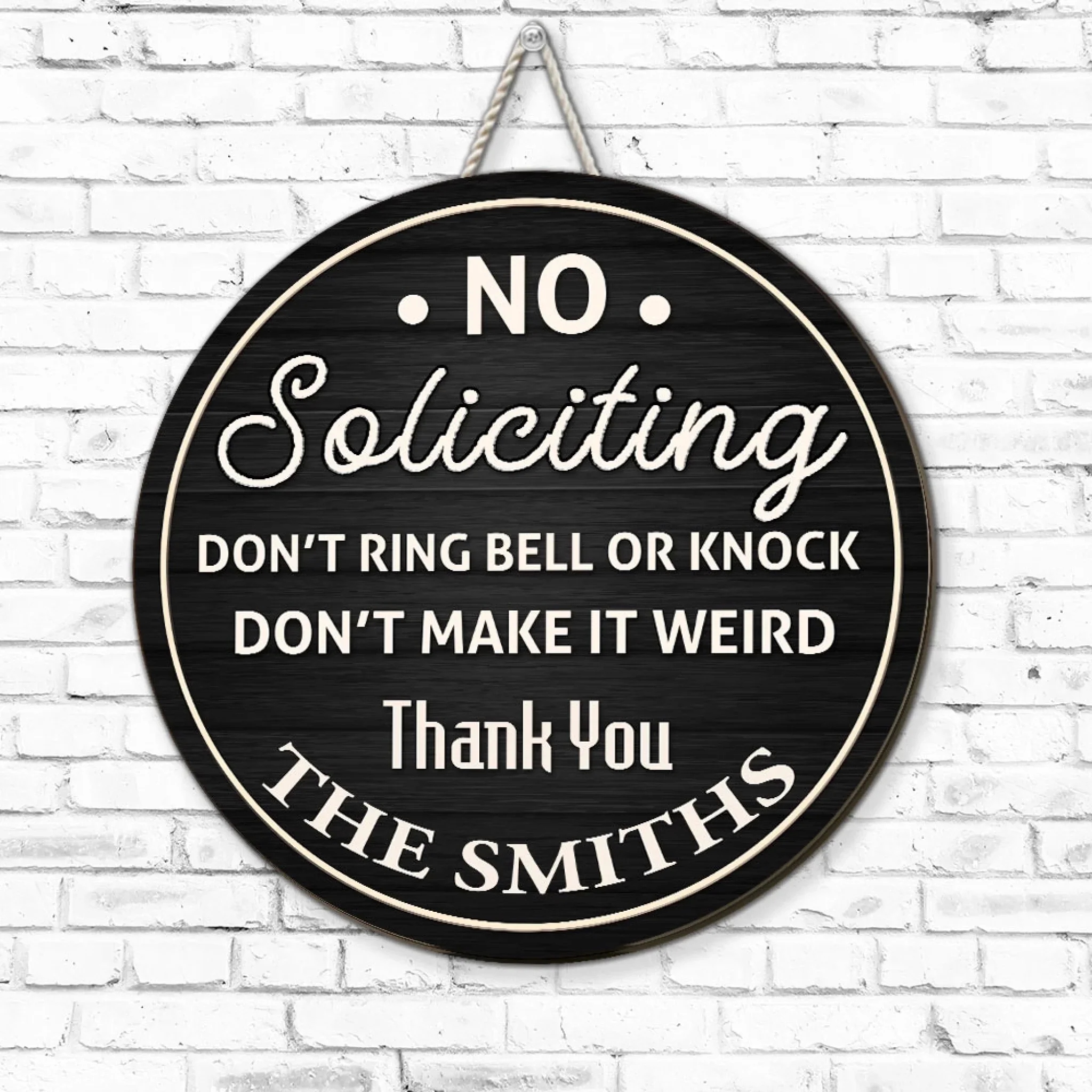 Thanks For Not Knocking - Personalized Custom Wood Sign - Image 5