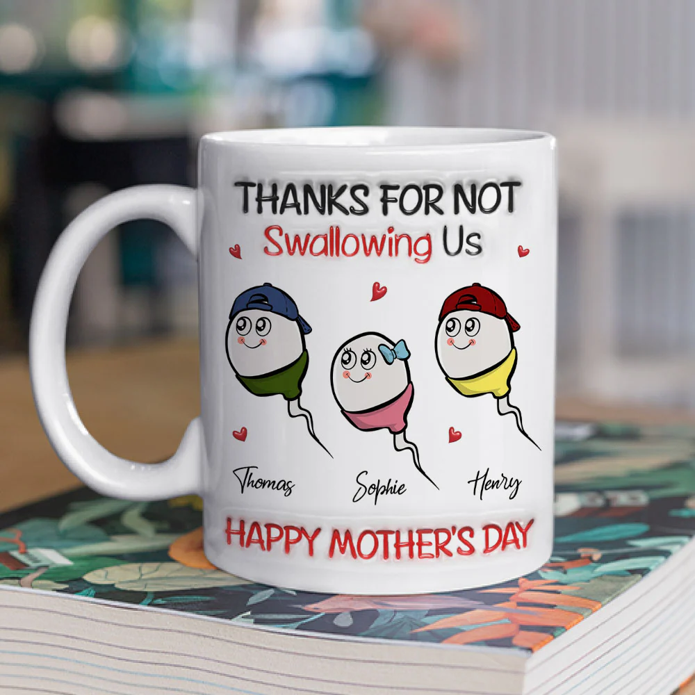 Thanks For Not Swallowing - Personalized Custom 3D Inflated Effect Mug - Image 2
