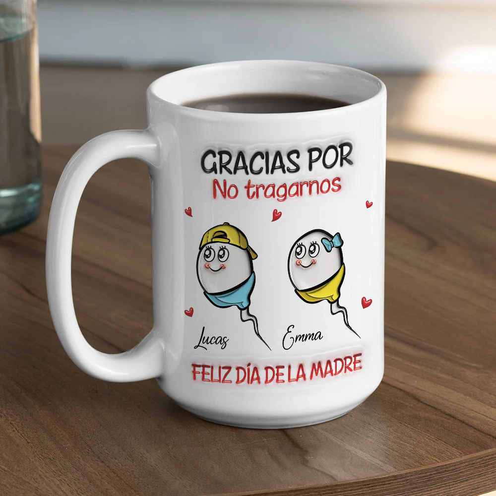 Thanks For Not Swallowing Spanish - Personalized Custom 3D Inflated Effect Mug - Image 5