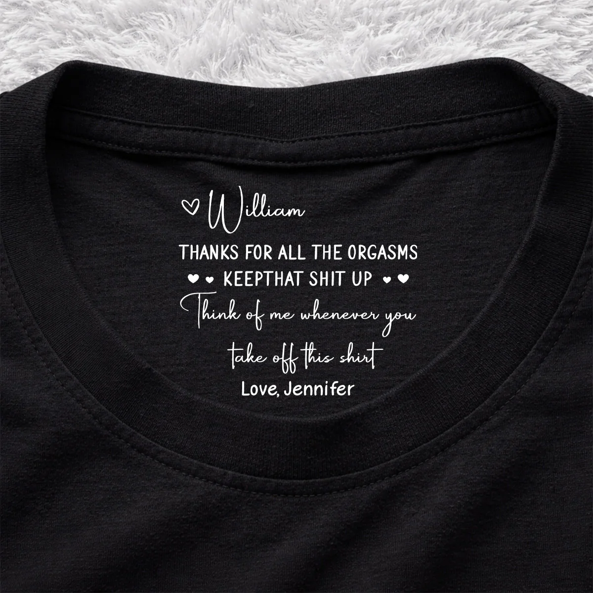 Thanks For - Personalized Custom Inside Neck Print T-shirt