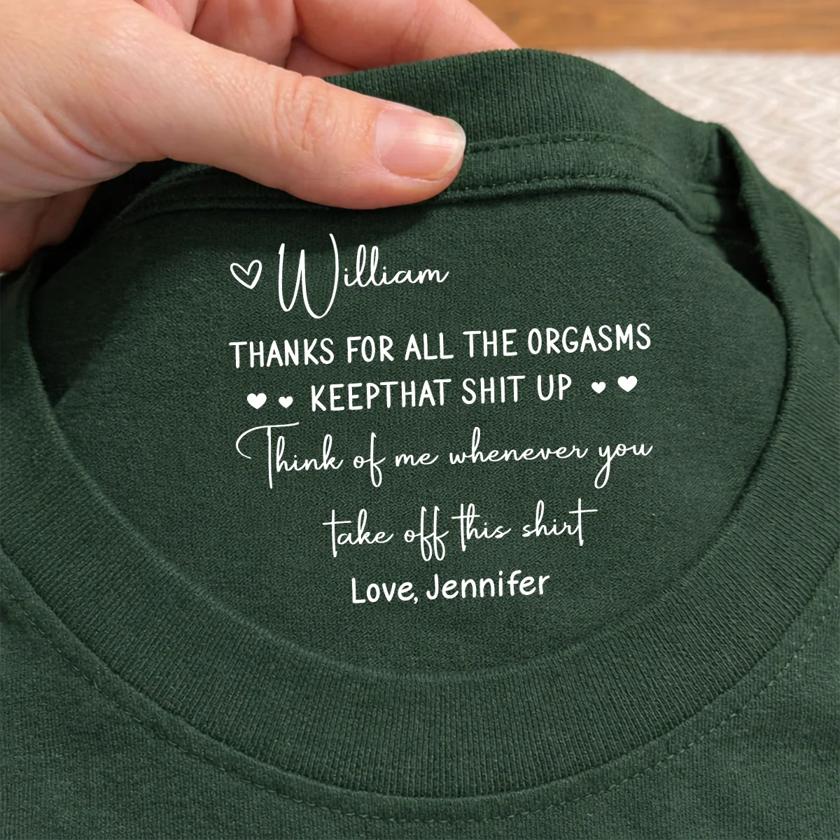 Thanks For - Personalized Custom Inside Neck Print T-shirt - Image 2