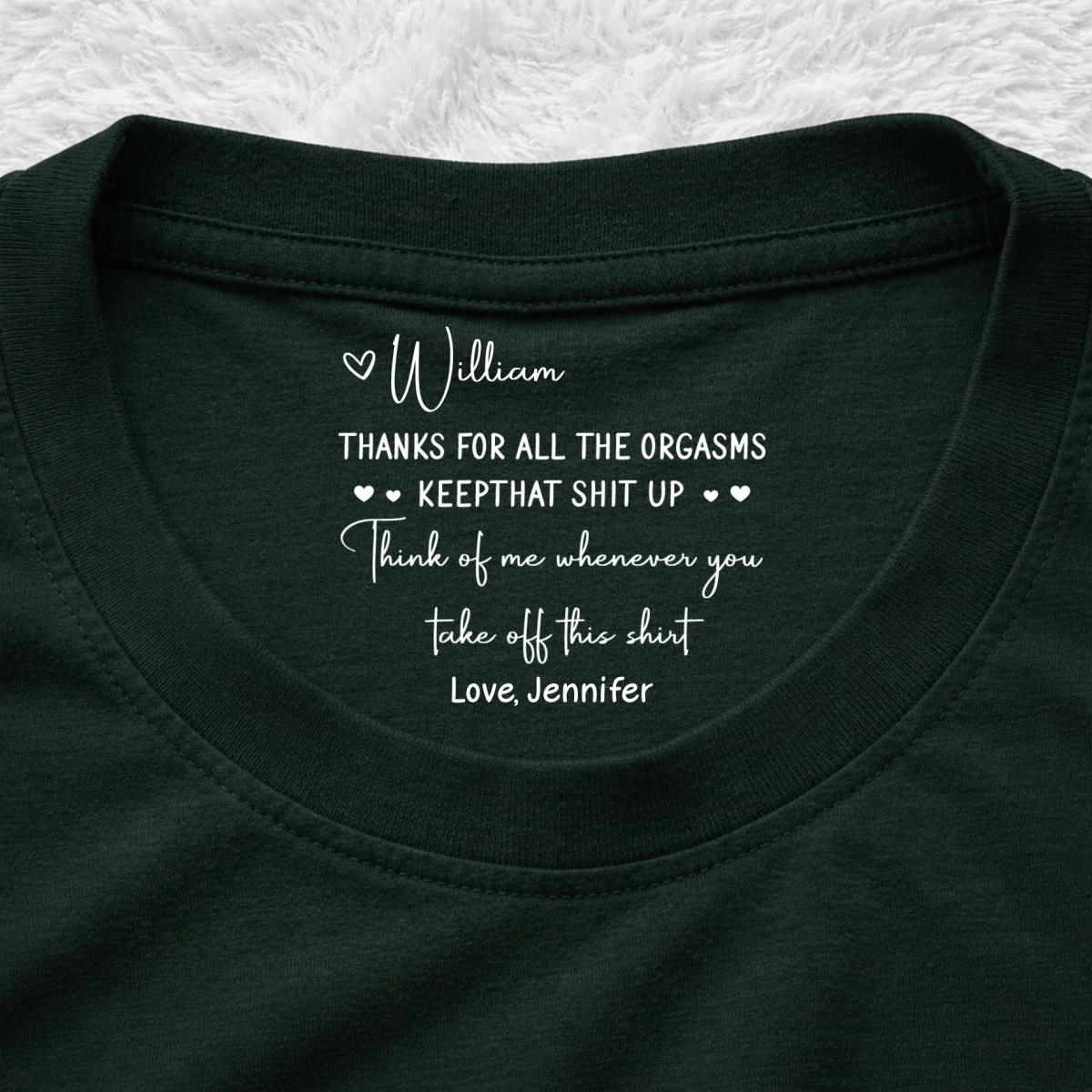 Thanks For - Personalized Custom Inside Neck Print T-shirt - Image 8