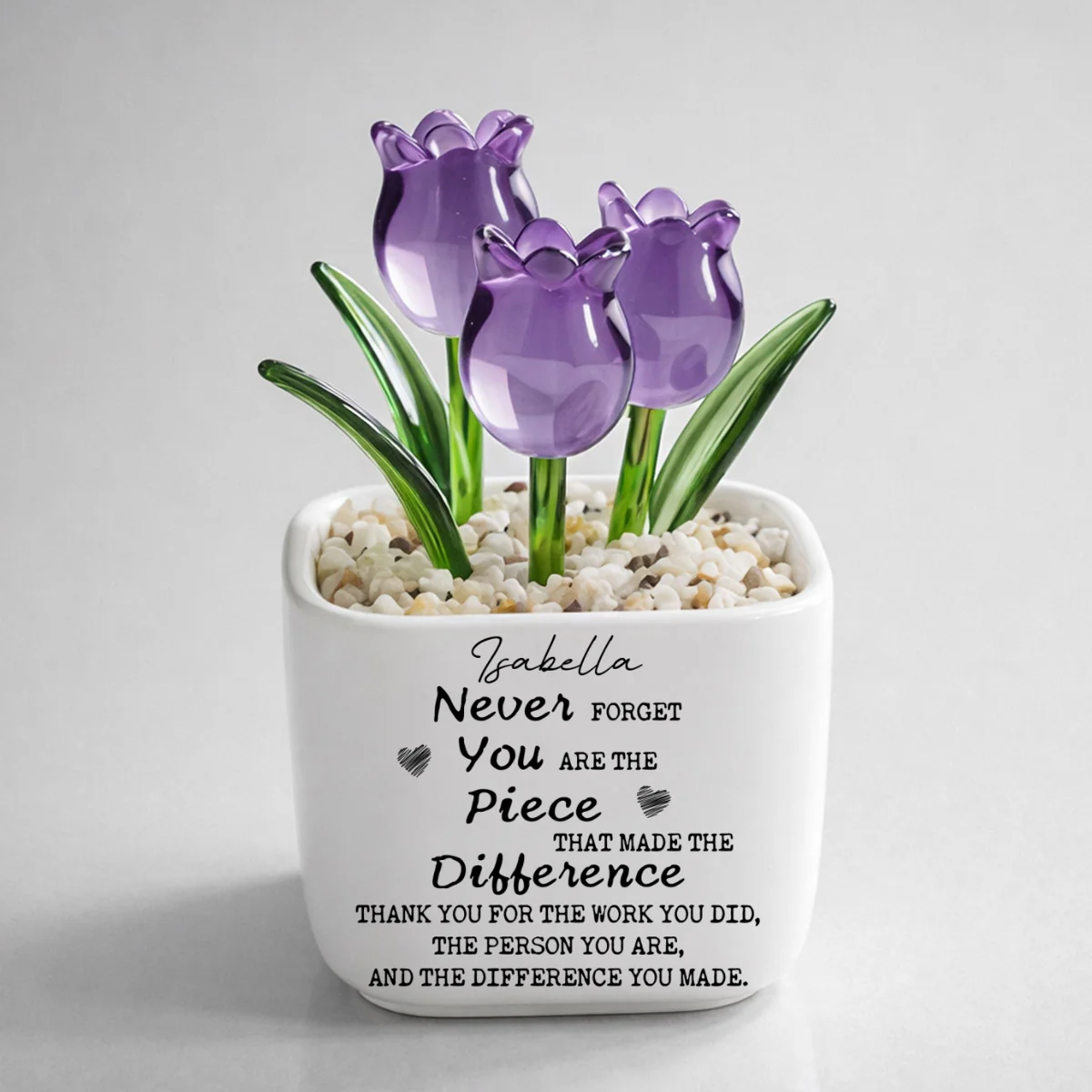 Thanks For The Work You Did - Personalized Custom Glass Everlasting Tulips - Image 12