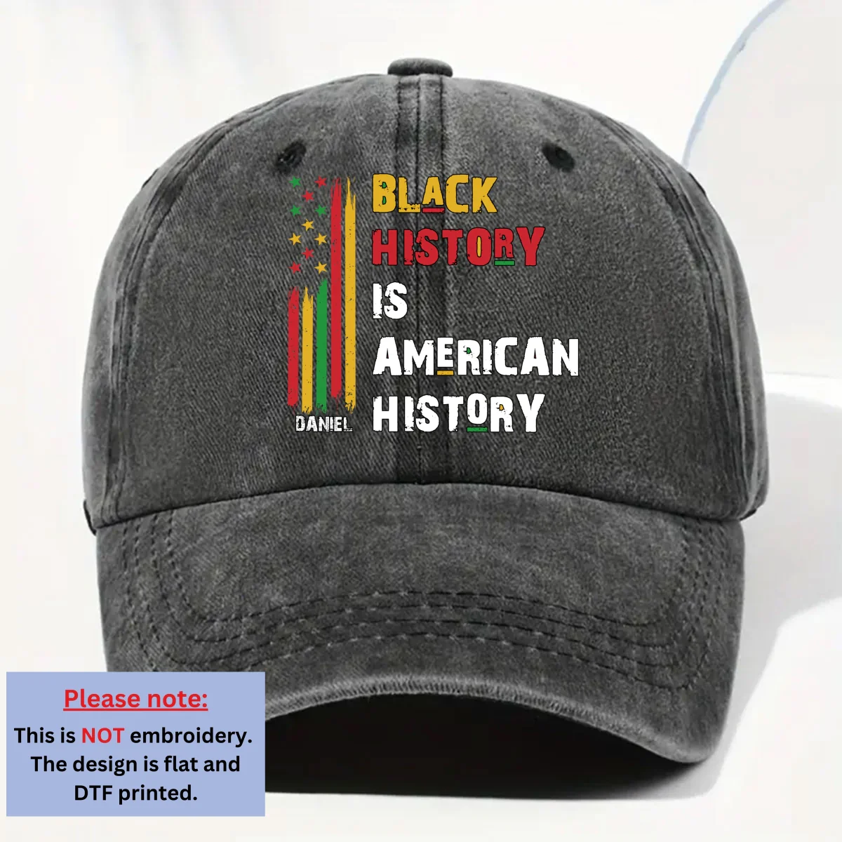 That Is It - Personalized Custom Vintage Washed Denim Cap - Image 6