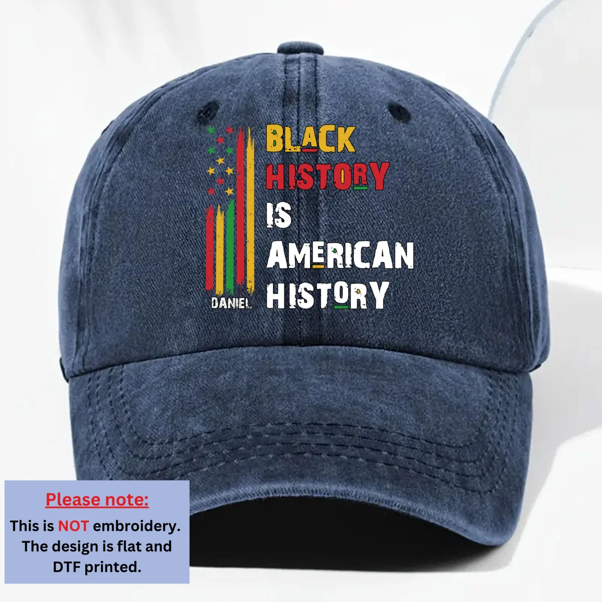 That Is It - Personalized Custom Vintage Washed Denim Cap - Image 8