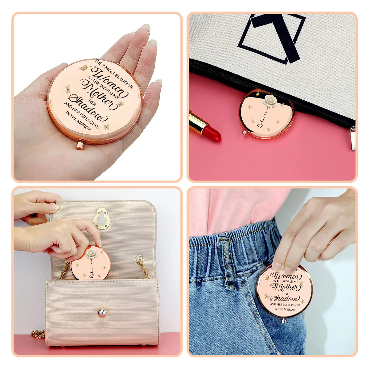 The 3 Most Beautiful Women - Personalized Custom Compact Mirror - Image 5