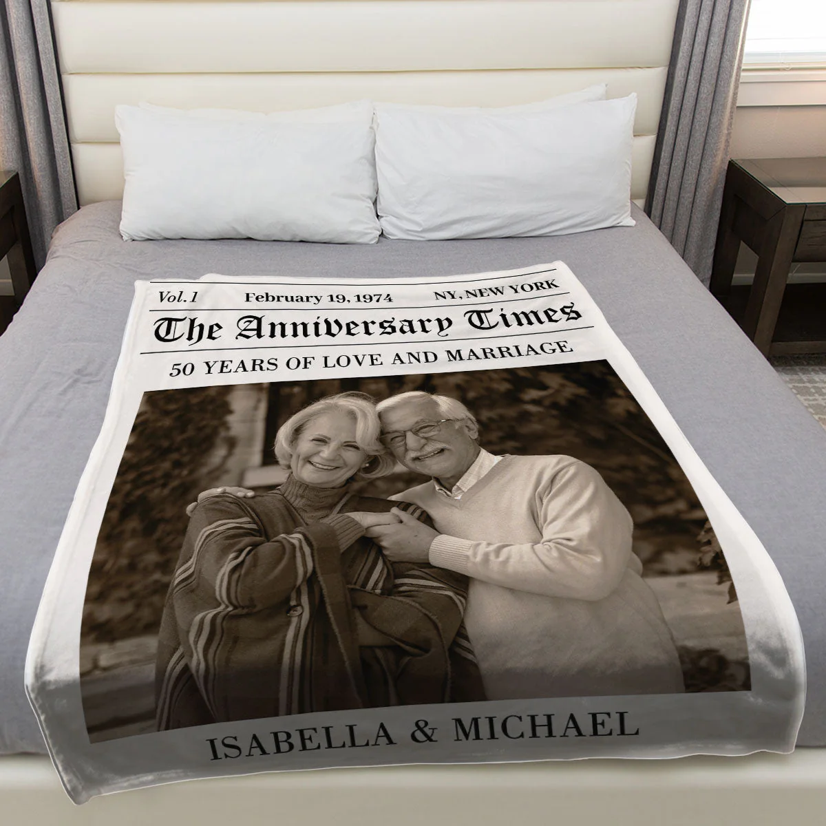 The Anniversary Times - Personalized Custom Fleece Blanket - Image 3