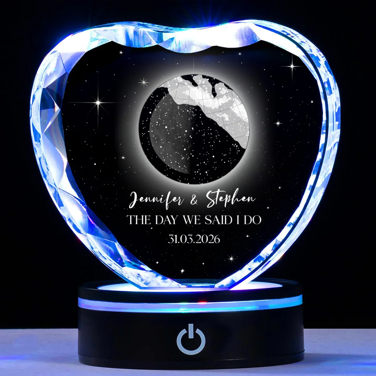 The Beginning Of Our Story - Personalized Custom Crystal Led Light - Image 6