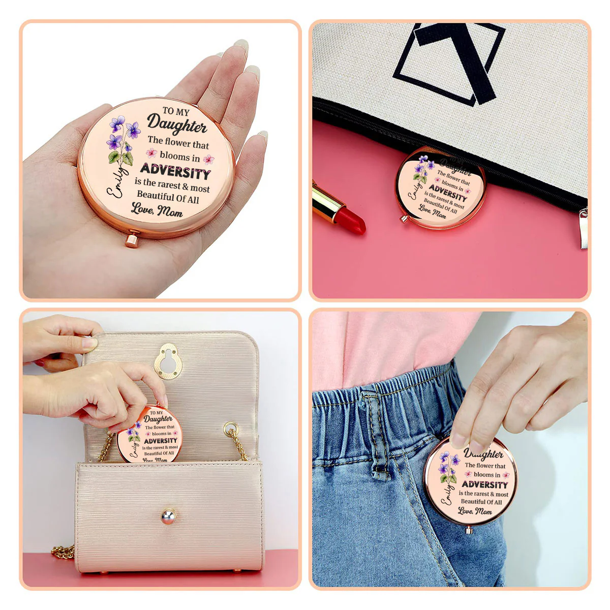 The Best Awaits You - Personalized Custom Compact Mirror - Image 3