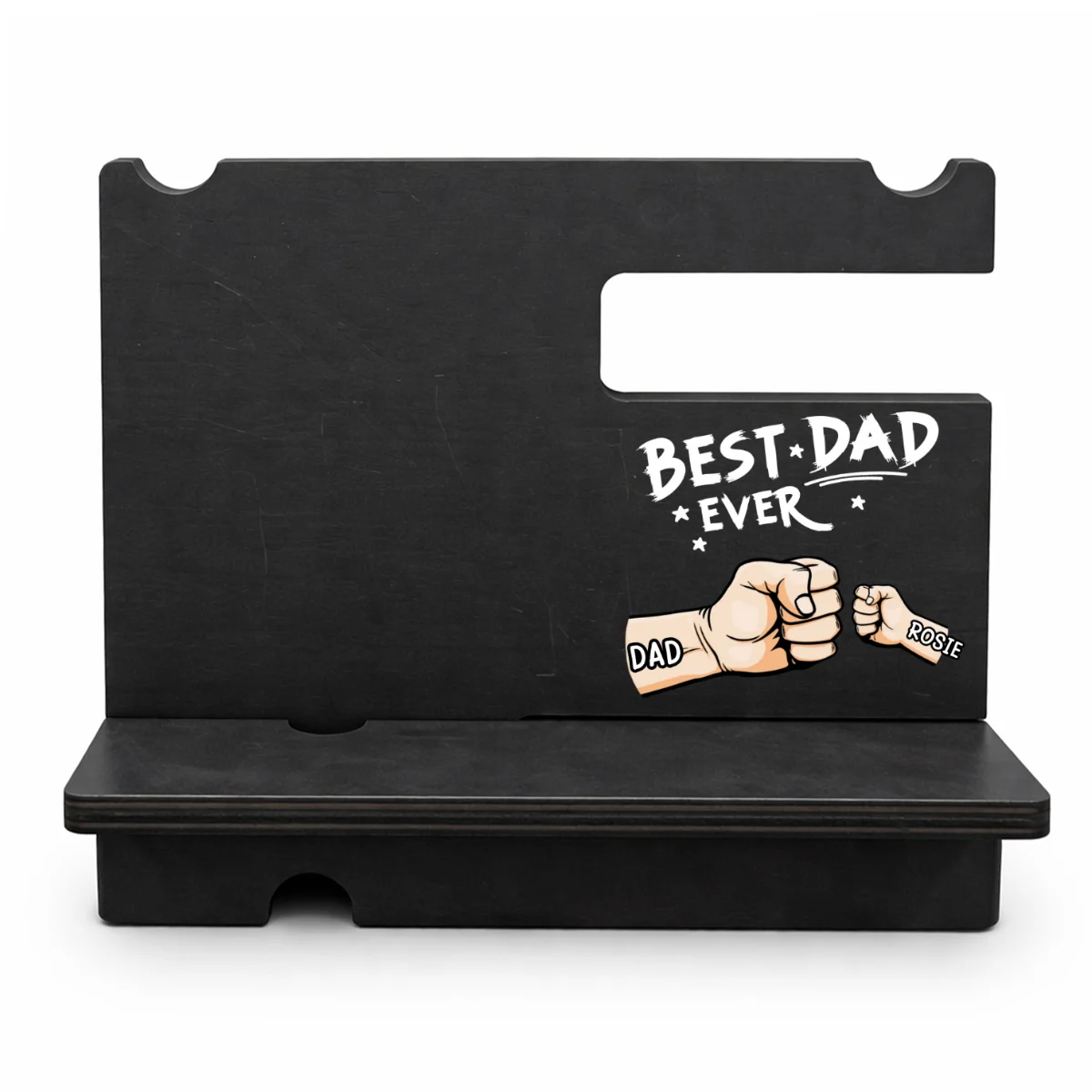 The Best Dad Grandpa Ever - Personalized Custom Wood Phone Docking Station - Image 8