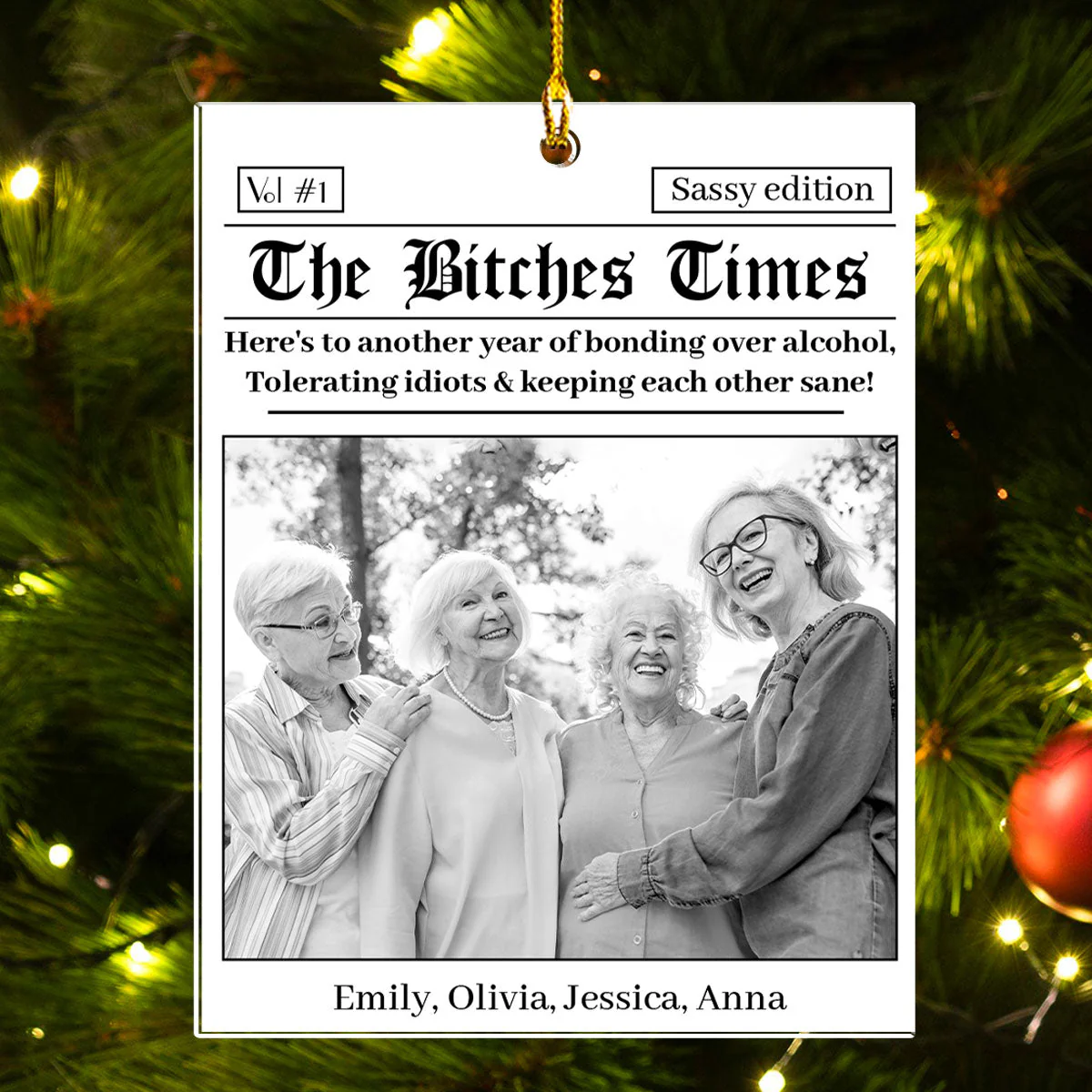 The Best Friends Times - Personalized Custom Acrylic Ornament - Image 3