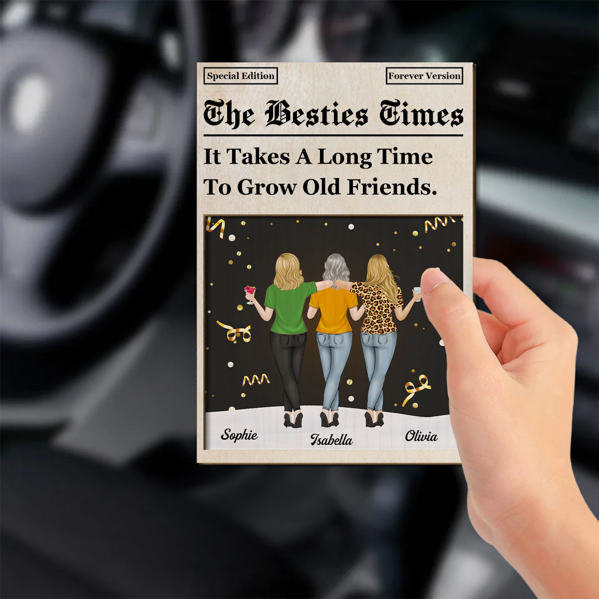 The Besties Times - Personalized Custom Car Visor Clip - Image 3