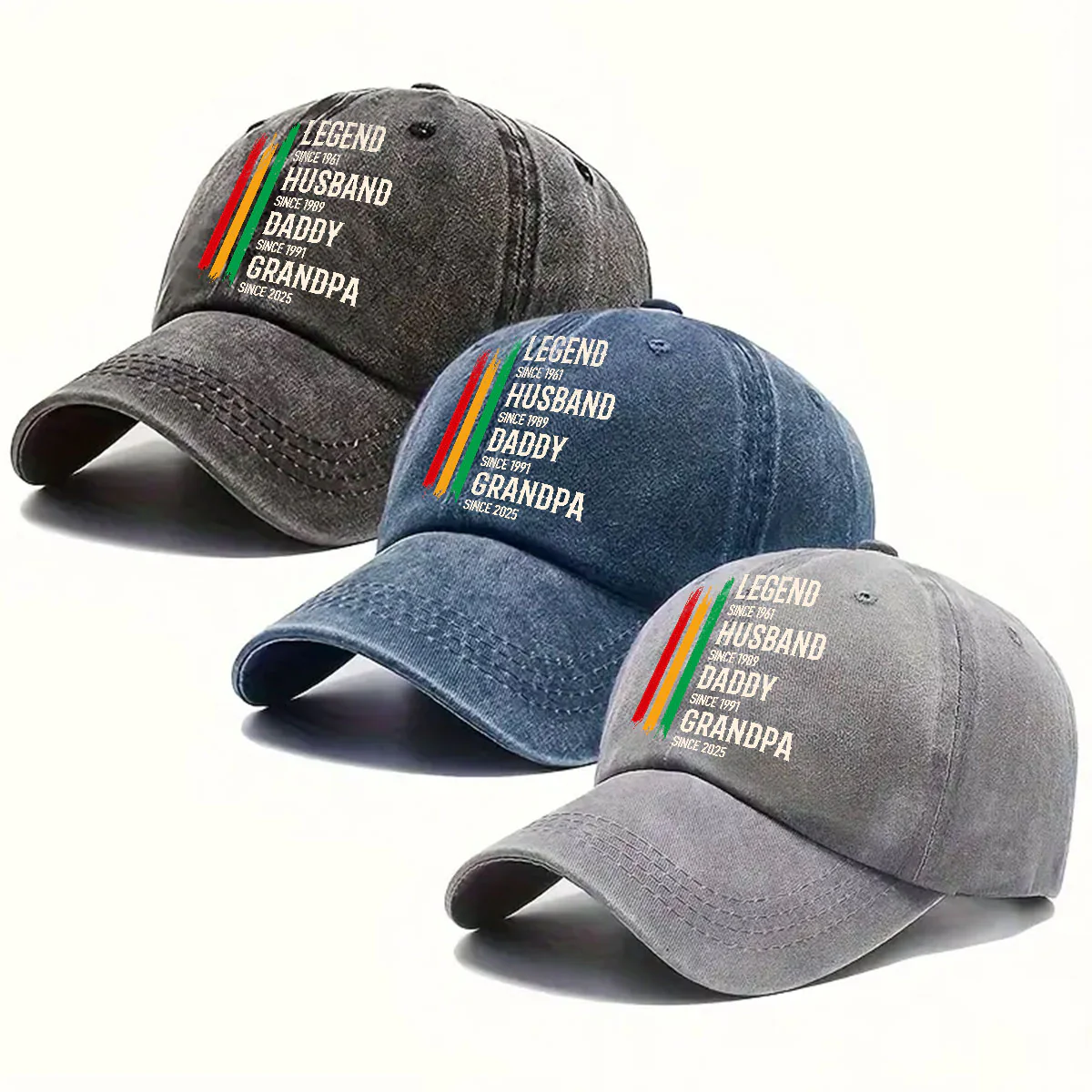 The Black Legend - Personalized Custom Vintage Washed Denim Cap - Image 4