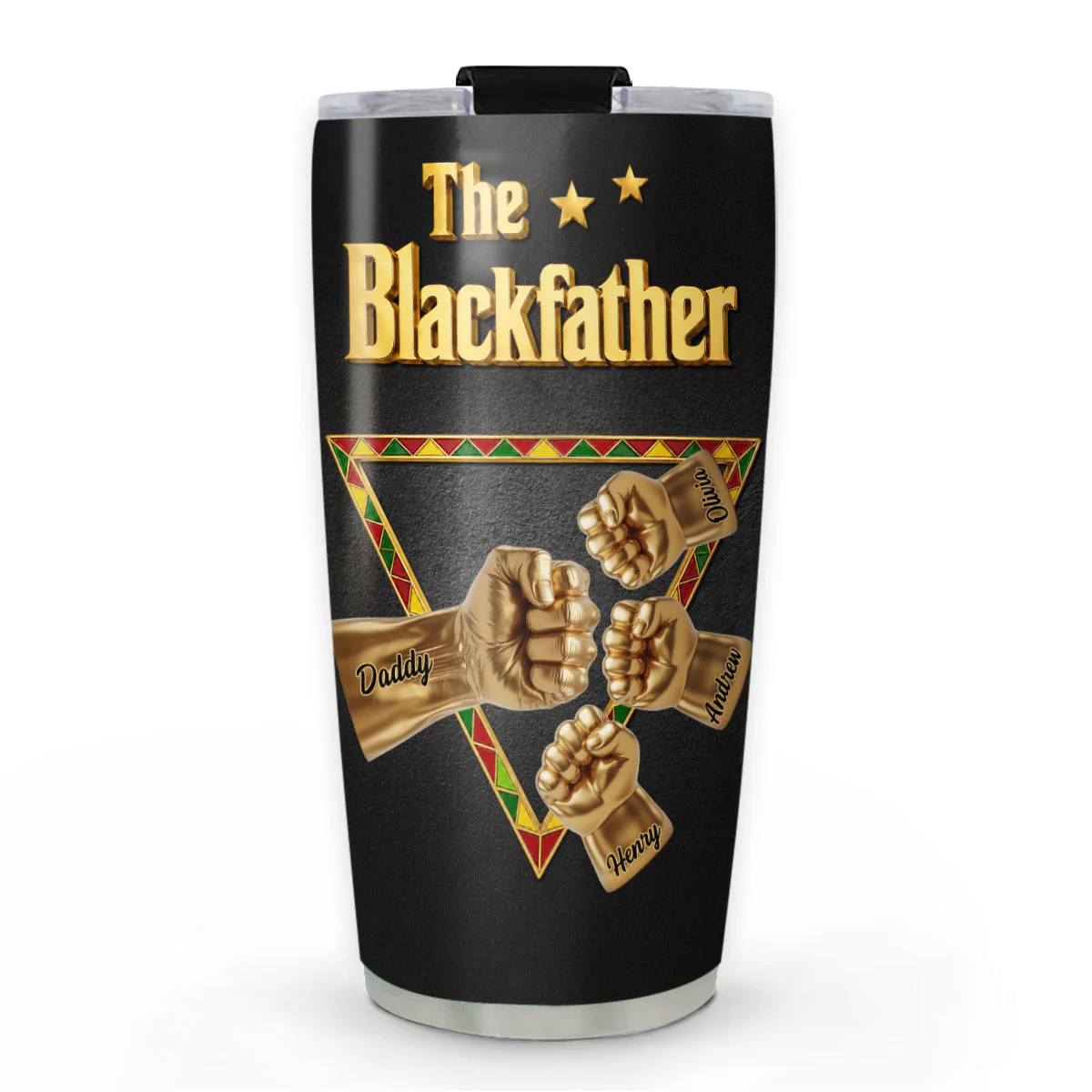 The Blackfather Gold - Personalized Custom 3D Effect Tumbler