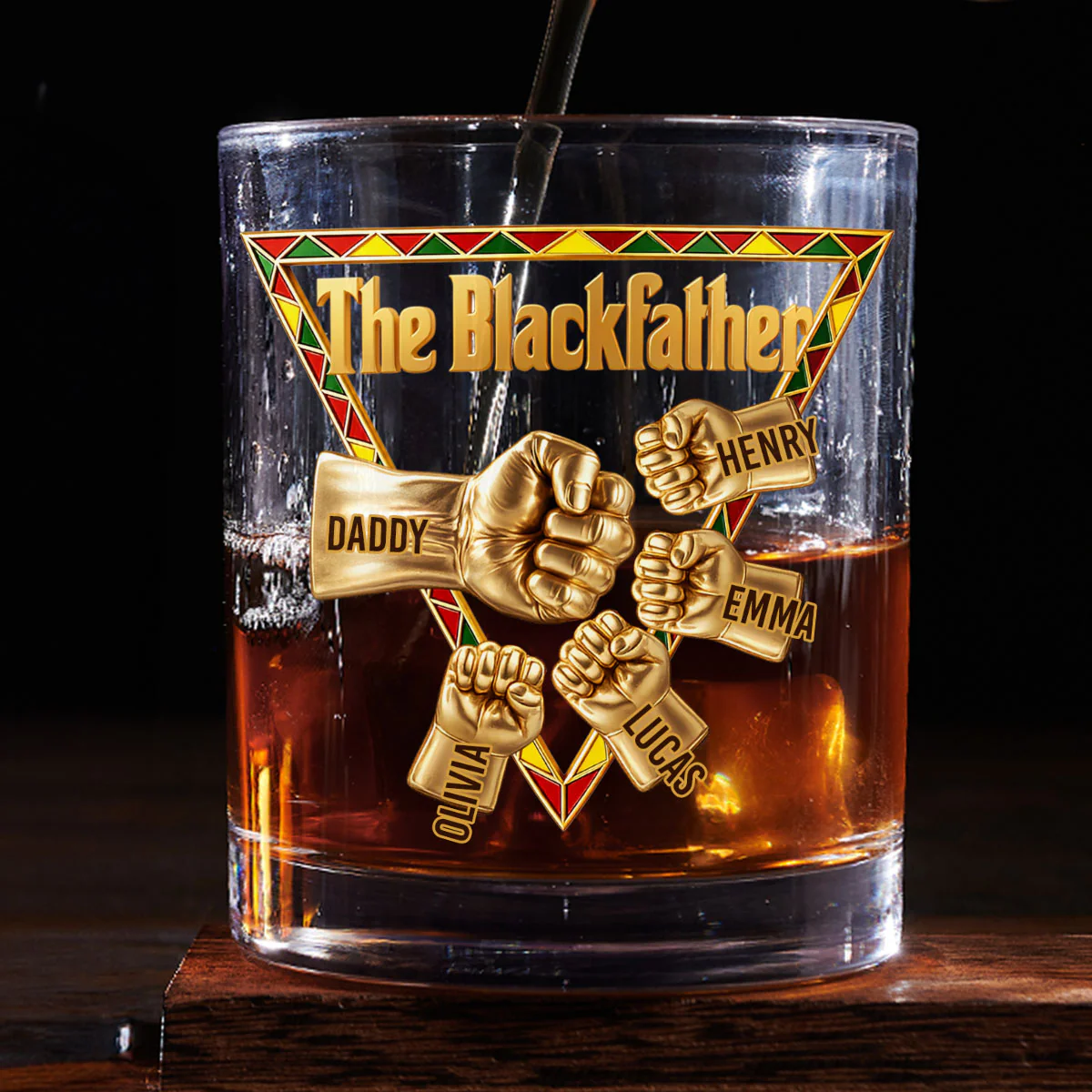 The Blackfather Gold - Personalized Custom Whiskey Glass
