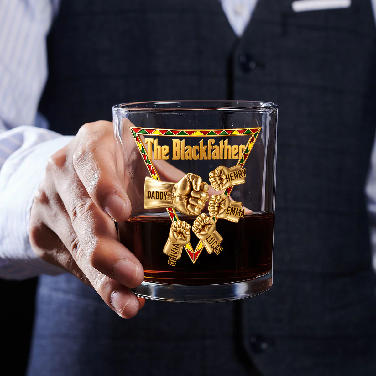The Blackfather Gold - Personalized Custom Whiskey Glass - Image 5