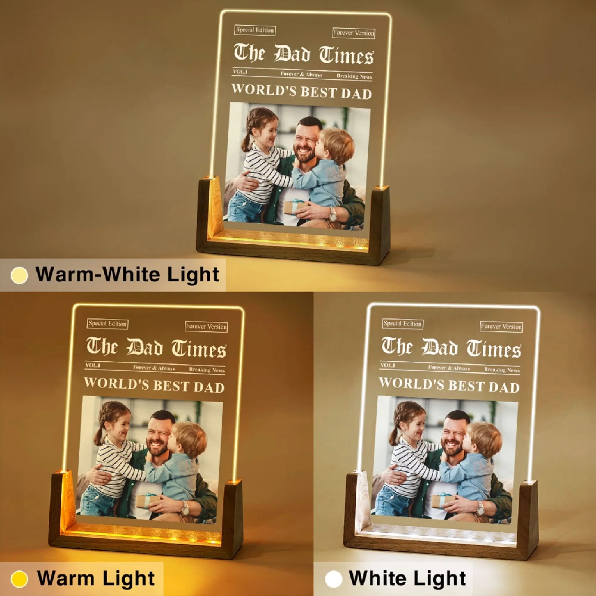 The Dad Times - Personalized Custom Plaque With Walnut Base - Image 4