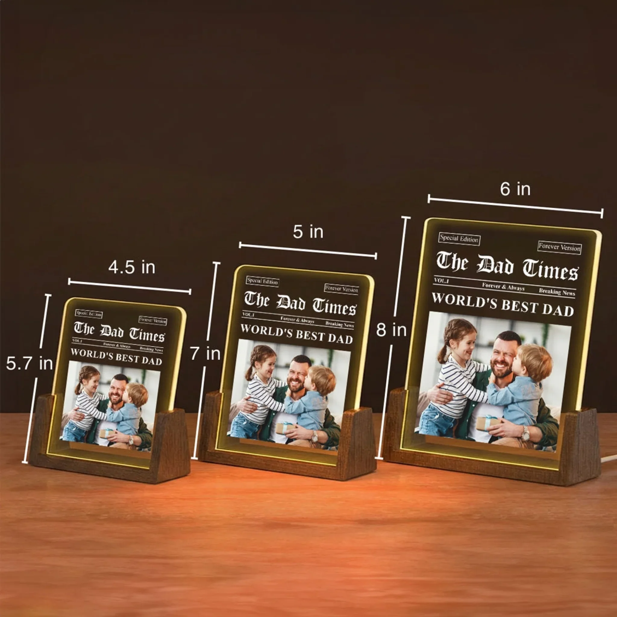 The Dad Times - Personalized Custom Plaque With Walnut Base - Image 5