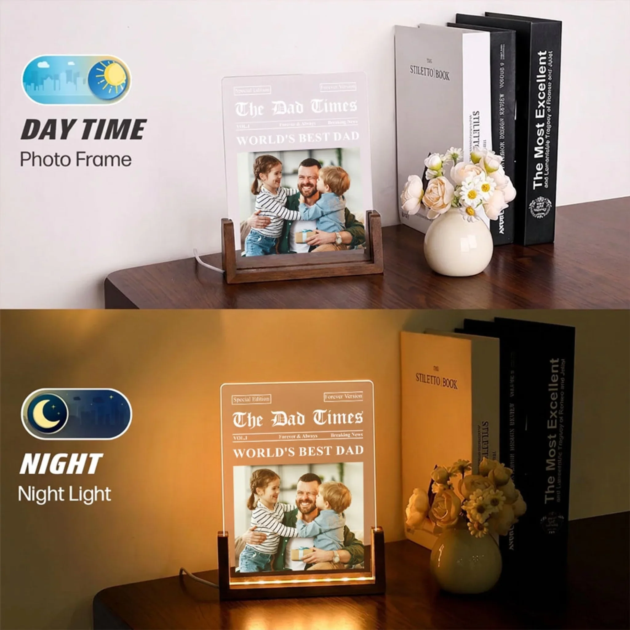 The Dad Times - Personalized Custom Plaque With Walnut Base - Image 7