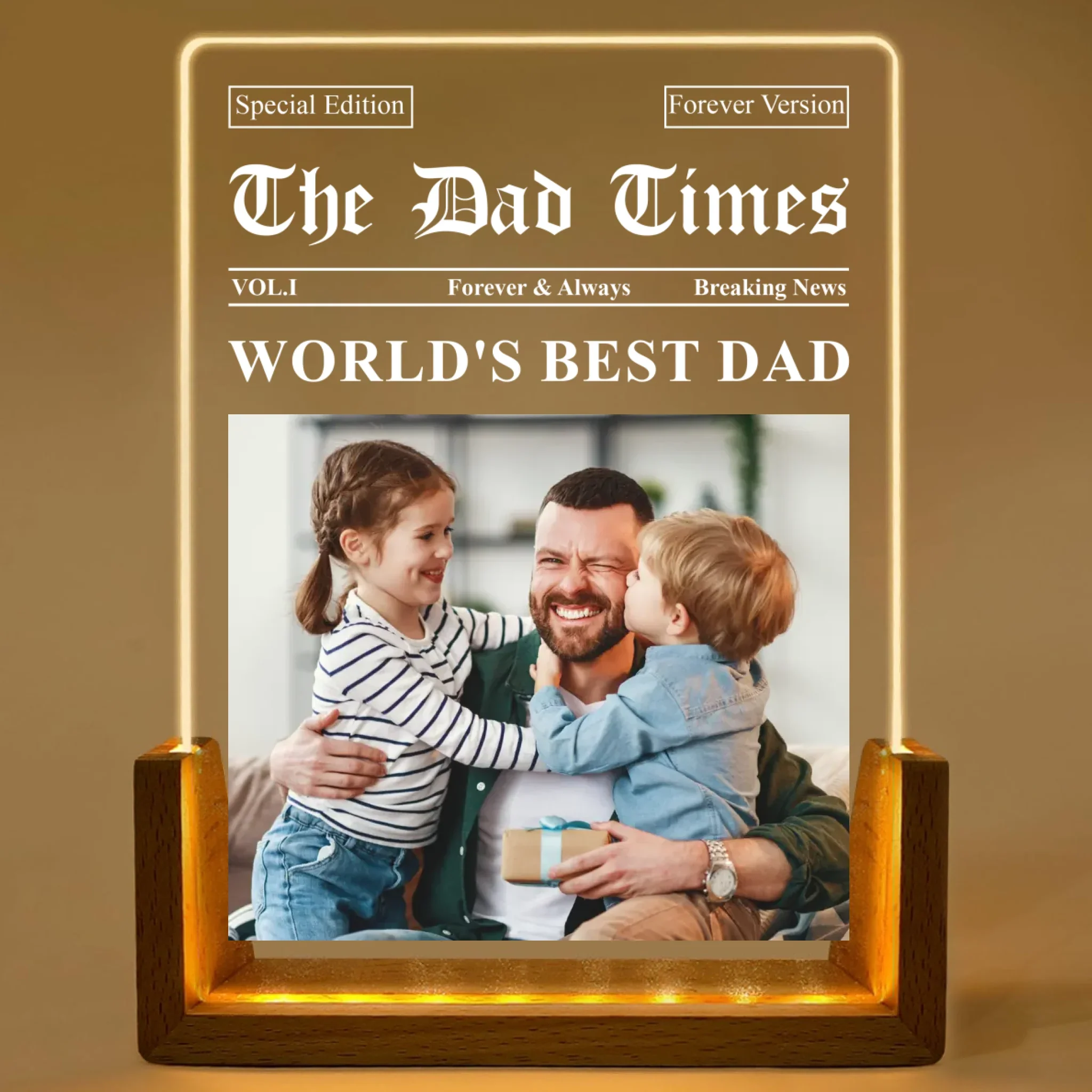 The Dad Times - Personalized Custom Plaque With Walnut Base - Image 8