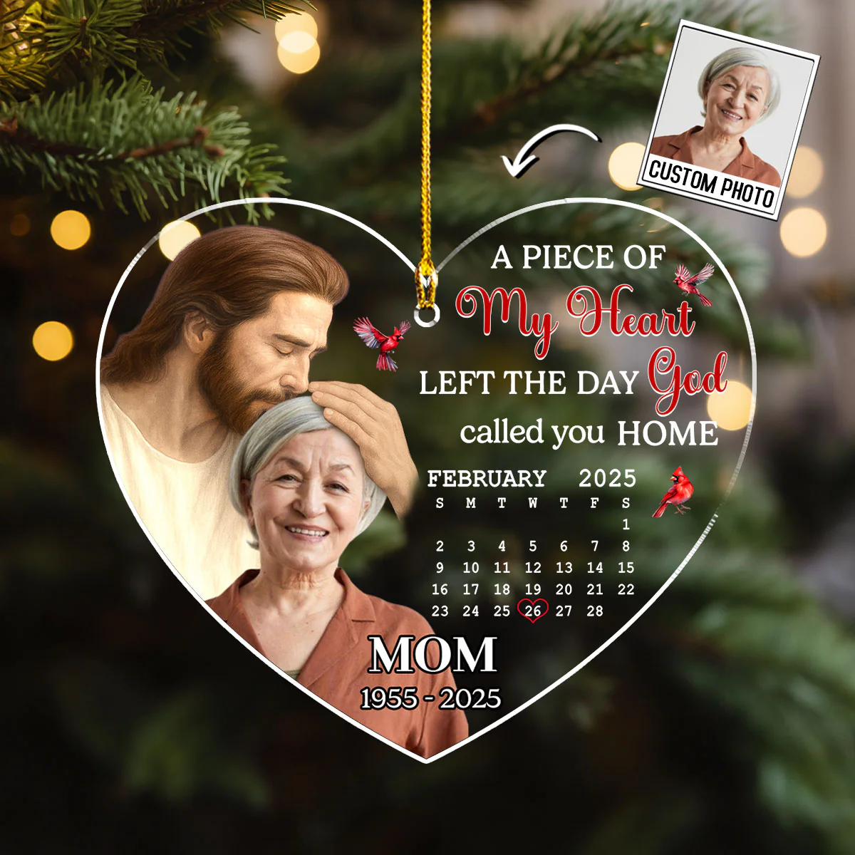 The Day God Called You Home - Personalized Custom Acrylic Ornament