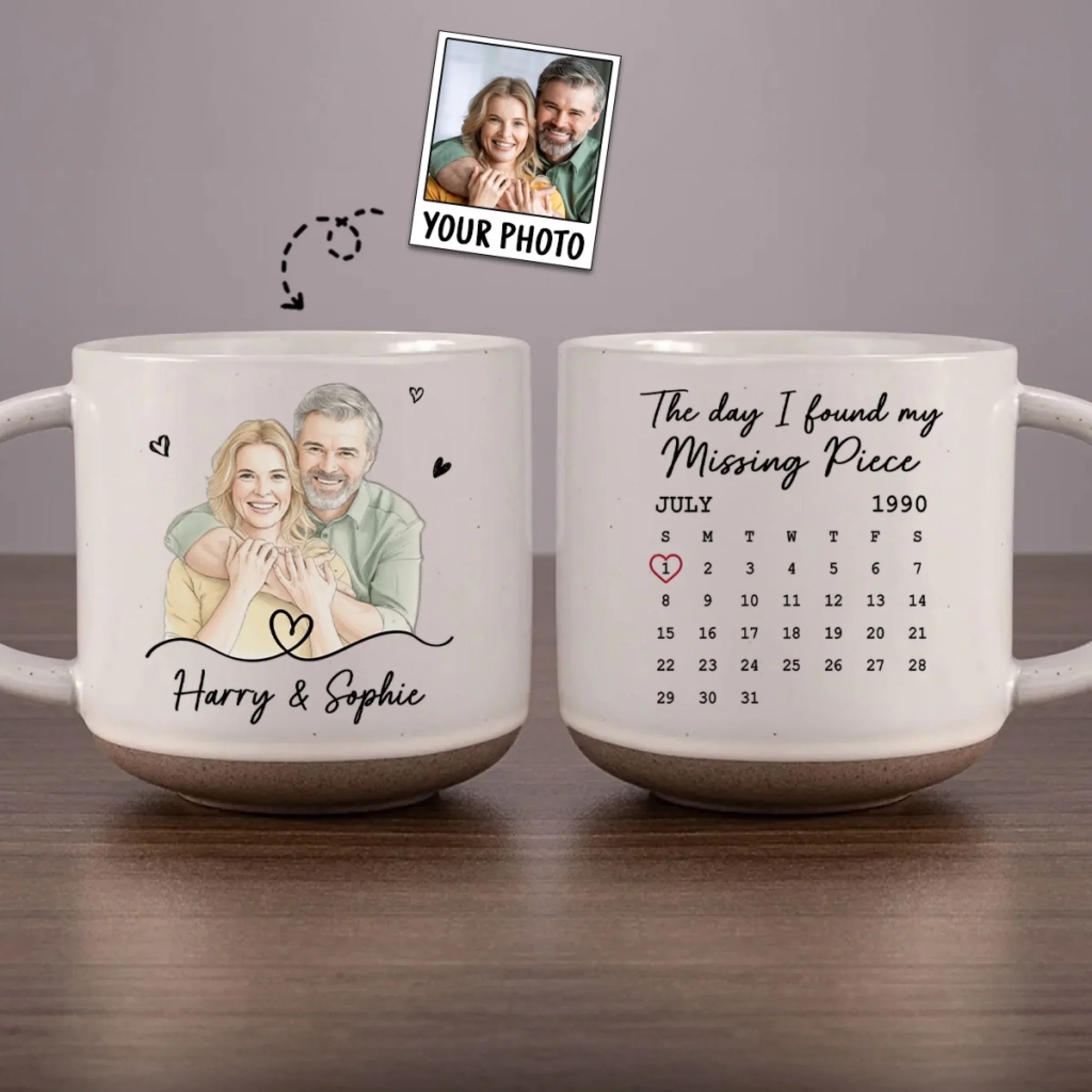 The Day I Found My Missing Piece - Personalized Custom Pottery Mug
