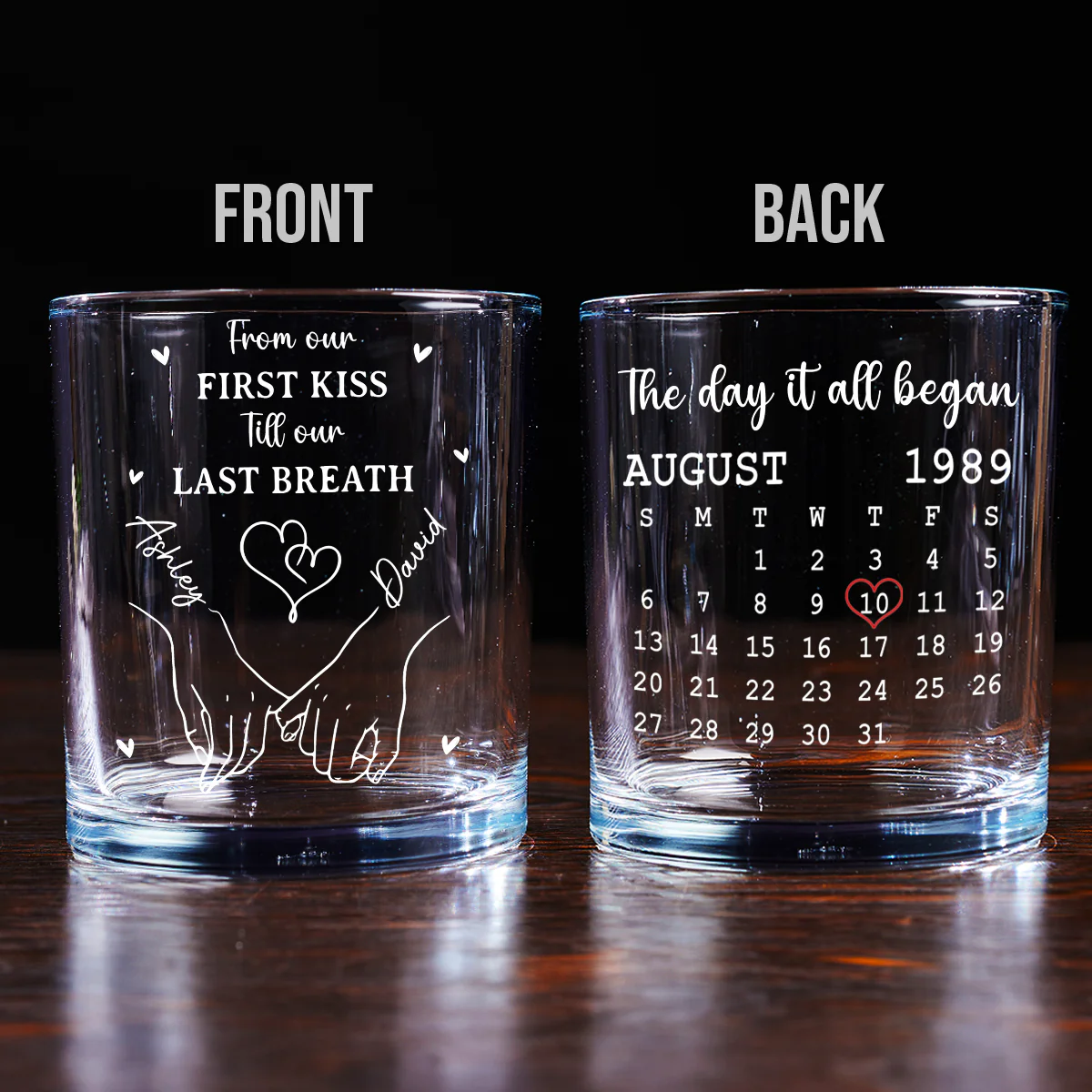 The Day It All Began - Personalized Custom Whiskey Glass - Image 5