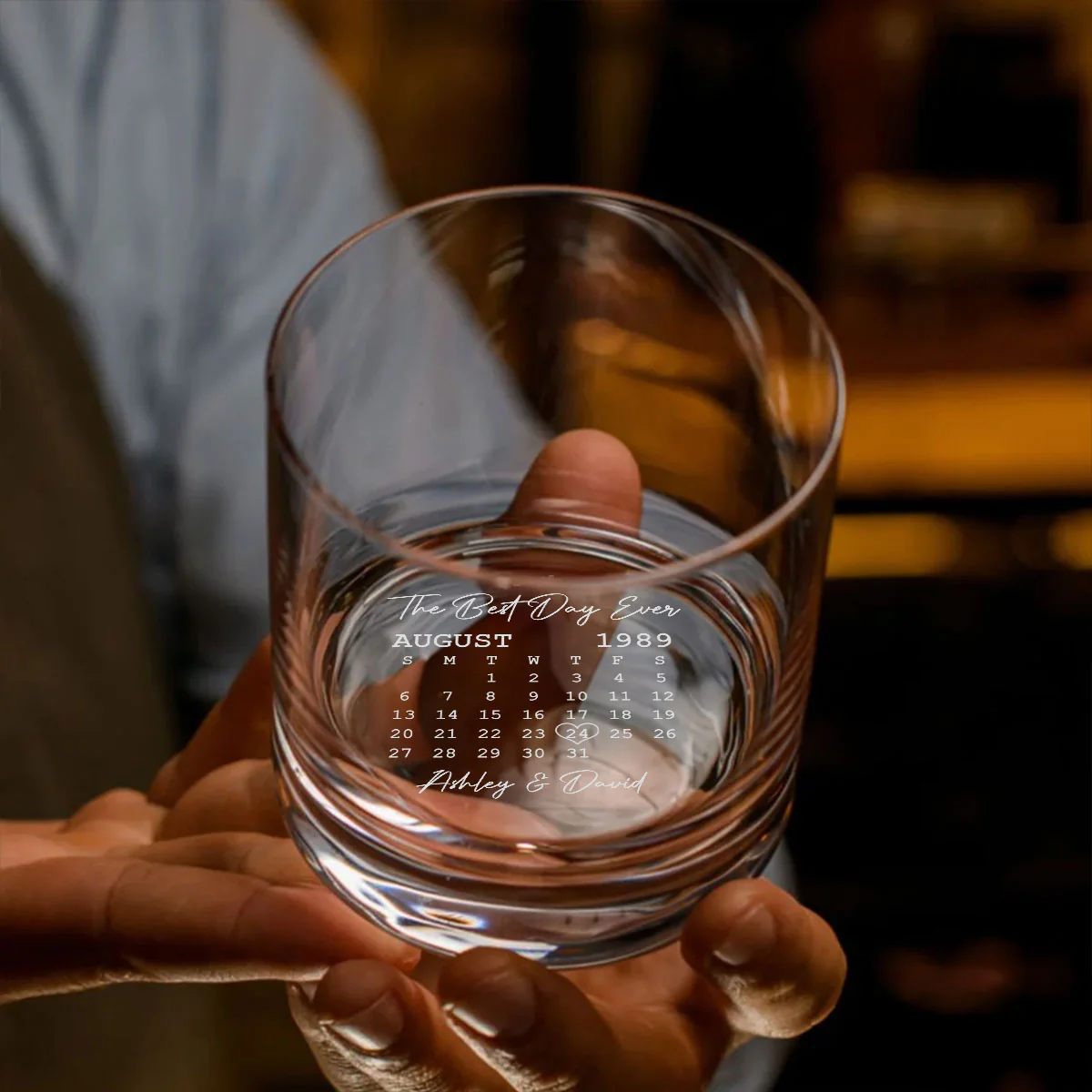 The Day Our Forever Began - Personalized Custom Engraved Whiskey Glass - Image 3