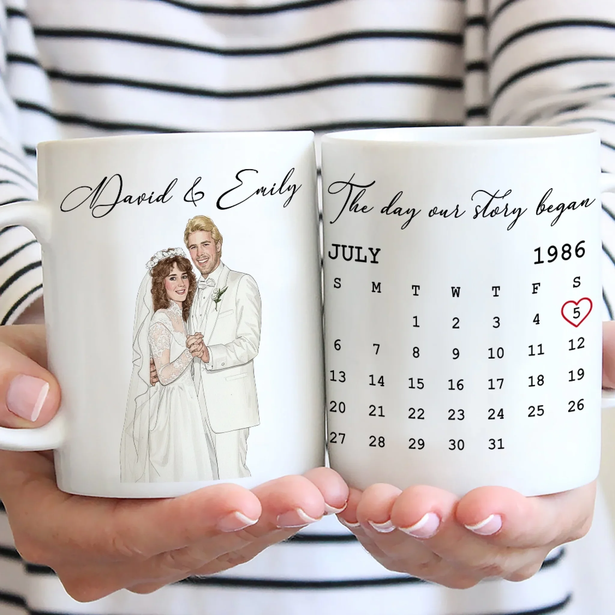 The Day Our Story Began - Personalized Custom Coffee Mug - Image 3