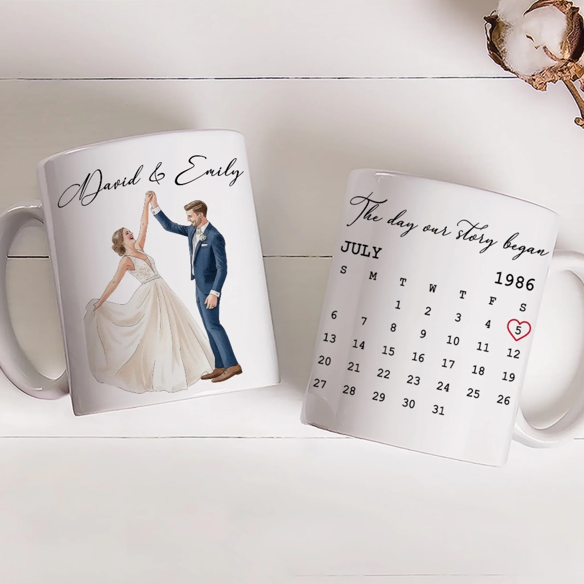 The Day Our Story Began - Personalized Custom Coffee Mug - Image 4