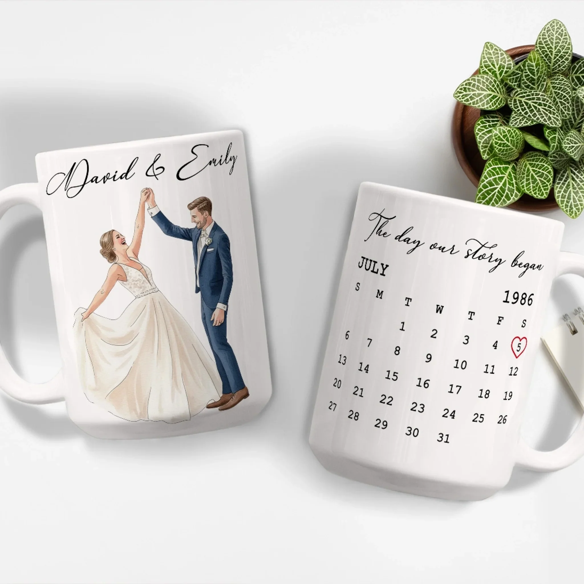 The Day Our Story Began - Personalized Custom Coffee Mug - Image 6