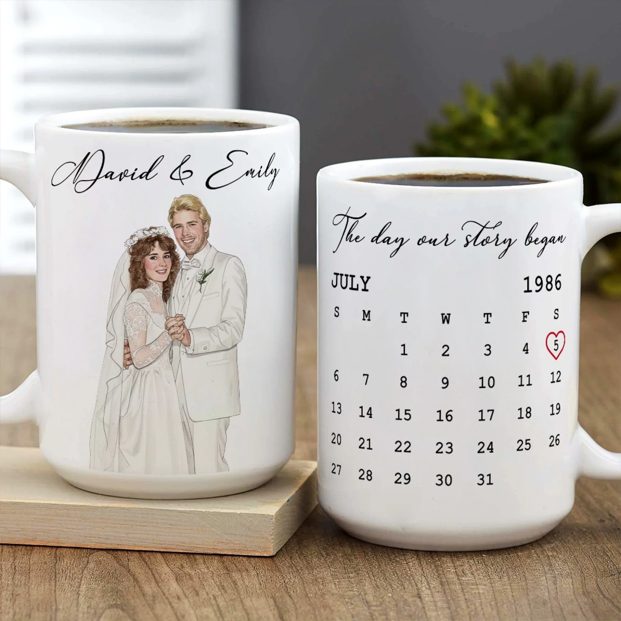 The Day Our Story Began - Personalized Custom Coffee Mug - Image 7