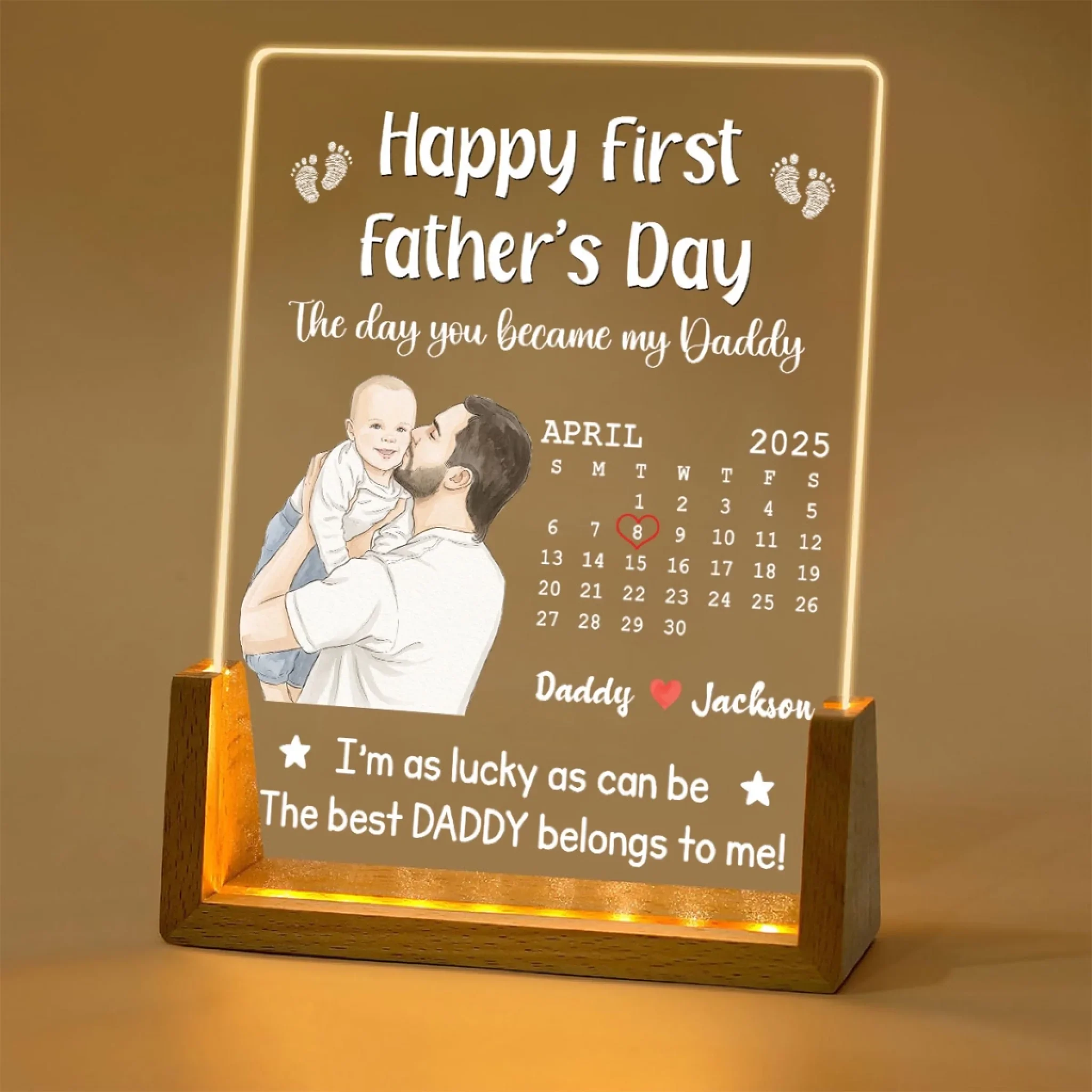 The Day - Personalized Custom Plaque With Walnut Base