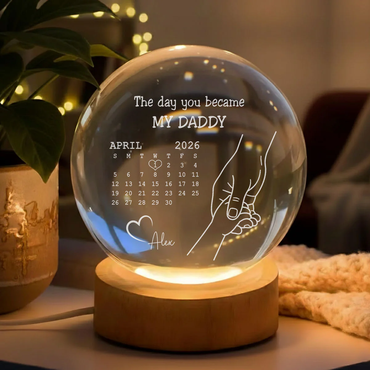 The Day You Became - Personalized Custom Crystal Globe Lamp